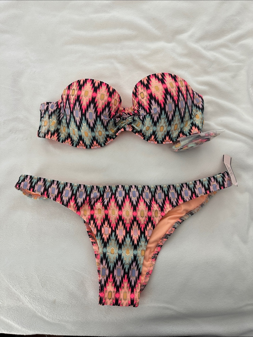 Victoria’s Secret Ikat Print Strapless Bikini Set